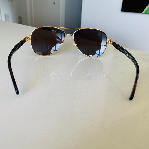 Tory Burch T-Logo Polarized Aviator Sunglasses, 57mm, Gold Brown main image 9